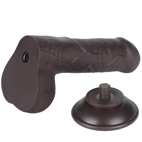 7'' Sliding Skin Dual Layer Dong - Fekete Dildó