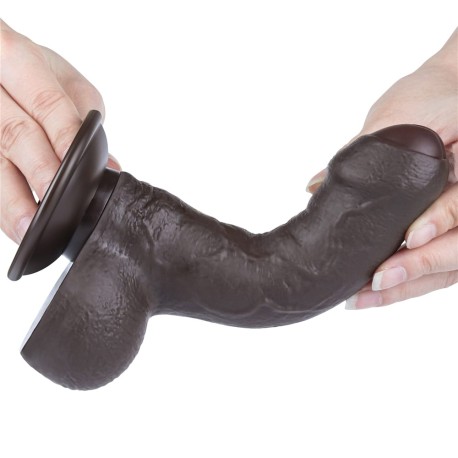 7'' Sliding Skin Dual Layer Dong - Fekete Dildó