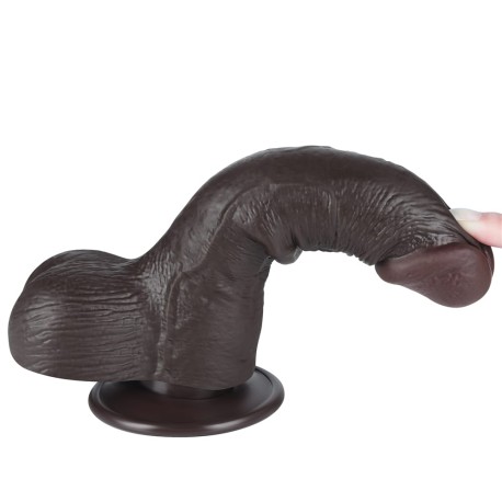 7.5'' Sliding Skin Dual Layer Dong - Fekete Dildó