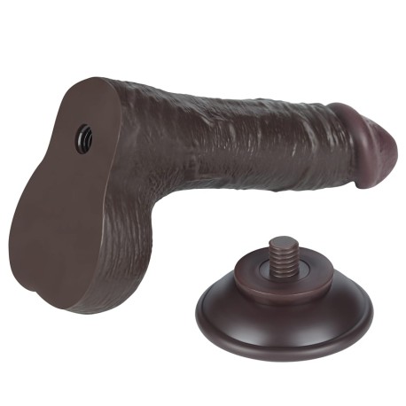 7.5'' Sliding Skin Dual Layer Dong - Fekete Dildó