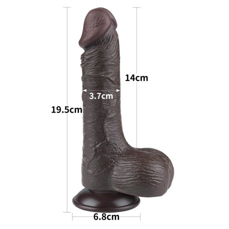 7.5'' Sliding Skin Dual Layer Dong - Fekete Dildó
