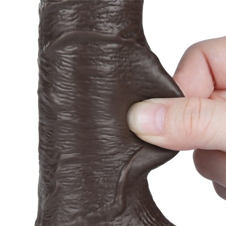 7.5'' Sliding Skin Dual Layer Dong - Fekete Dildó