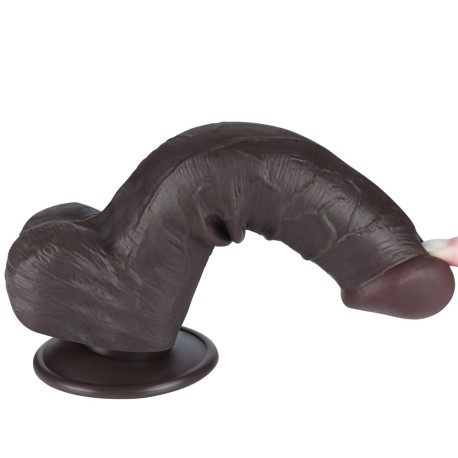 8'' Sliding Skin Dual Layer Dong - Fekete Dildó