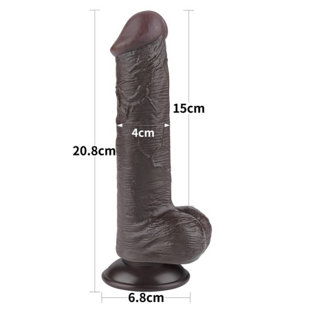 8'' Sliding Skin Dual Layer Dong - Fekete Dildó