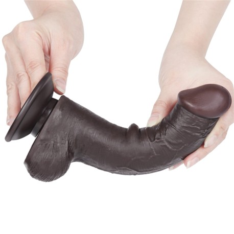 8'' Sliding Skin Dual Layer Dong - Fekete Dildó