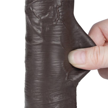 8'' Sliding Skin Dual Layer Dong - Fekete Dildó