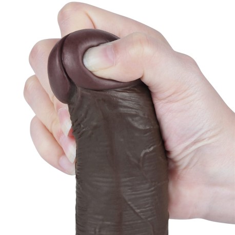 8'' Sliding Skin Dual Layer Dong - Fekete Dildó