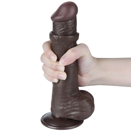 8'' Sliding Skin Dual Layer Dong - Fekete Dildó
